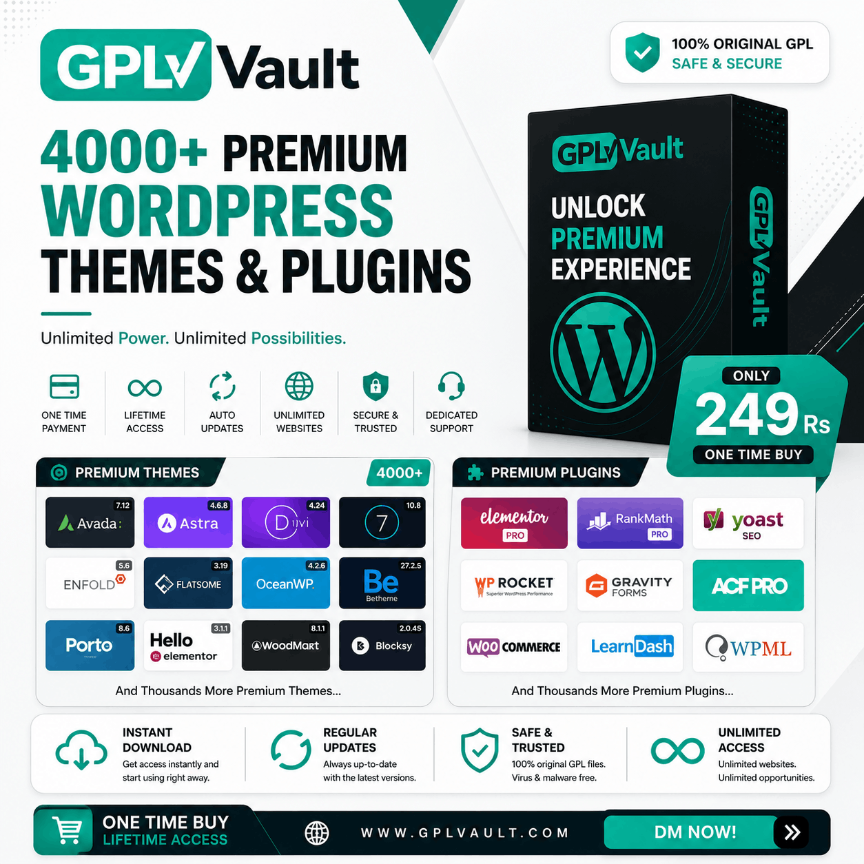 WordPress Premium Themes and Plugins 4000+ Premium WordPress Themes & 1500+ Plugins Pack @249